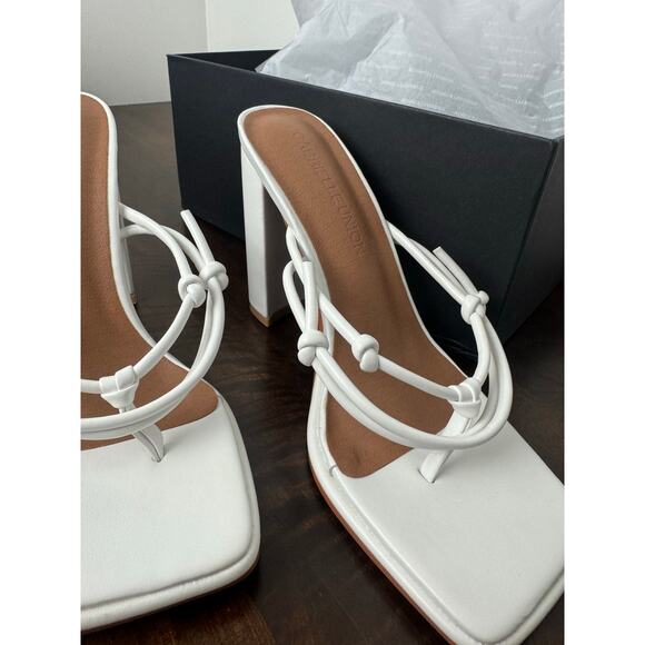 Strappy Block Heel Sandals, White, 7.5 Gabrielle Union x FTF NIB - Picture 7 of 11
